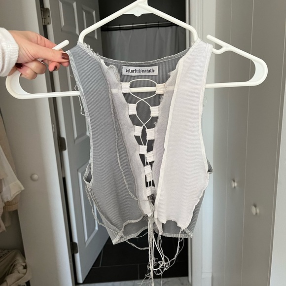 Colorful Natalie Tie Up Top - Picture 1 of 2